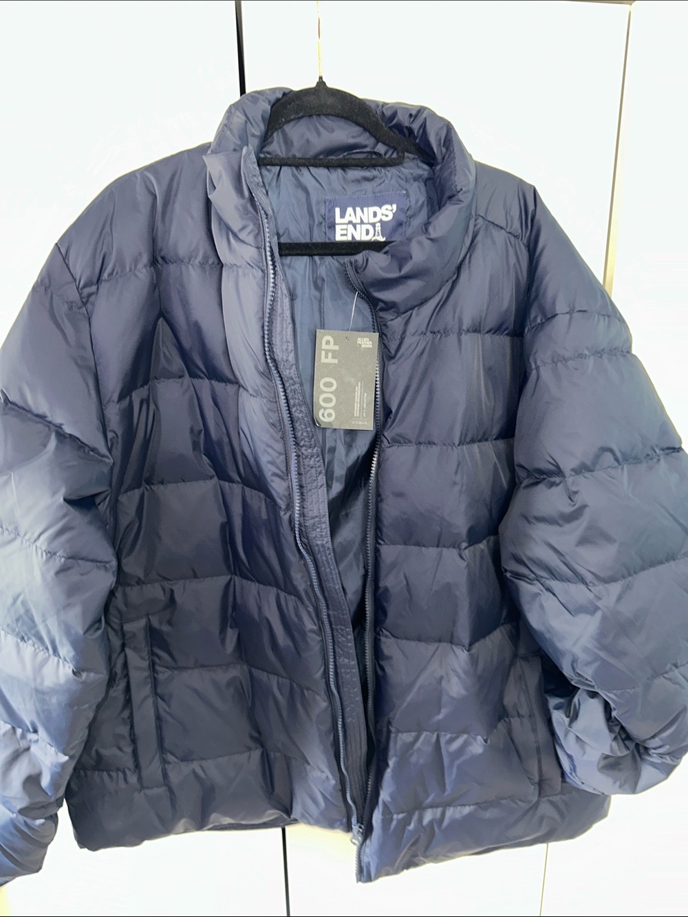 Lands' End Navy Down Puffer Jacket 2XL